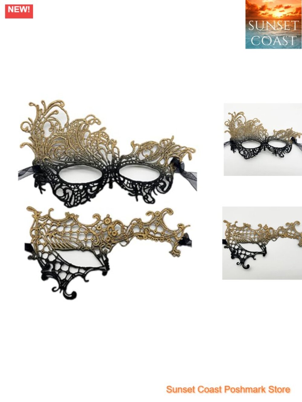 Lace Masquerade Mask Set for Women Men Couples Venetian Mardi Gras Party